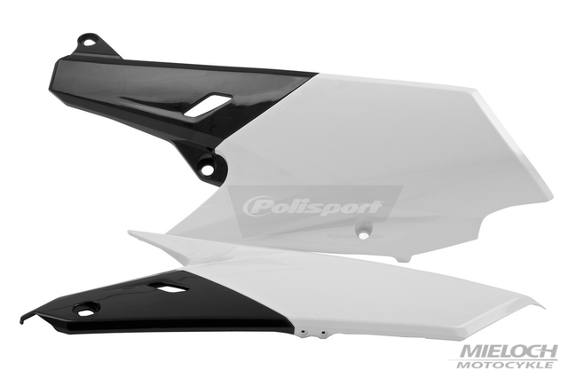 Panele boczne Polisport, biało-czarne, Yamaha YZ 250 F- 450 F 14-17 / WR 250 F 14-17
