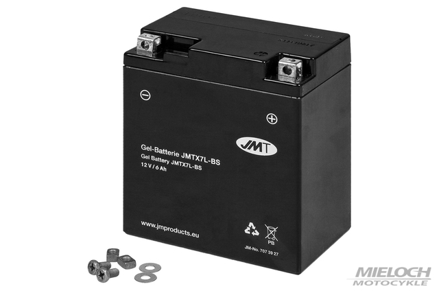 Akumulator żelowy JMT YTX7L-BS 12V 6Ah, 113x70x130mm