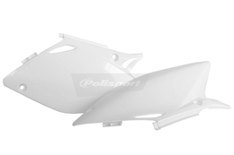 Panele boczne Polisport, białe, Honda CRF 450 R 02-04