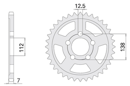 Zębatka tylna Chiaravalli 525, 41z (Honda CBF 500, CB/CBF/CBR 600, VT 750, XL 1000) = JTR1304.41