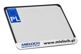 Ramka pod tablicę 3D, składana, www.mieloch.pl, biała, motocykle / maxiskutery / ATV