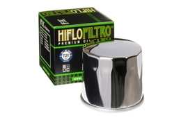 Filtr oleju Hiflofiltro, chrom, Aprilia / Arctic Cat / Bimoto / Cagiva / Kawasaki / Kymco / Sachs / Suzuki