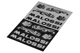 Naklejki Malossi Mini V2, czarno srebrne, zestaw 110x168mm