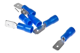 Konektor wsuwany / płaski, izolowany, męski, 4,8x0,5mm, niebieski, zestaw 10szt