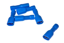 Konektor wsuwany / płaski, izolowany, żeński, 4,8x0,5mm, niebieski, zestaw 10szt