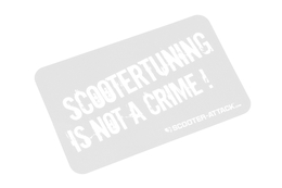 Naklejka Scootertuning is not a crime, 115x66 mm, transparentna