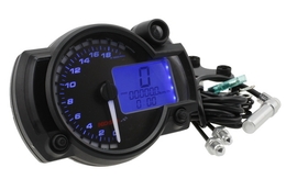 Licznik Koso Digital Cockpit RX2N, czarne tło, niebieskie podświetlenie (do 20000obr/min)