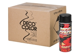 Lakier żaroodporny Deco Color 800°, czarny mat, karton 12x400ml (np. do wydechów)