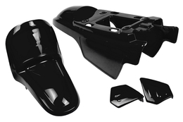 Owiewki / osłony / plastiki / komplet plastików Tec, 4 elementy, czarne, Yamaha PW 50