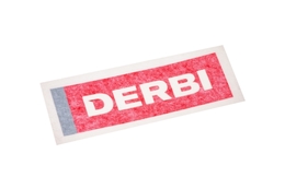 Naklejka / okleina błotnika przedniego, środkowa, logo Derb,i 81,50x25,50 mm, Derbi Senda DRD 10-