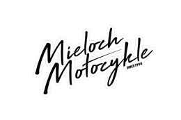 Naklejka Mieloch Motocykle Next Generation, 80x40 mm, biała