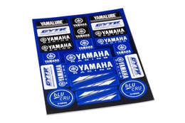 Naklejki Yamaha Racing, niebieskie, 210x297mm, zestaw / arkusz