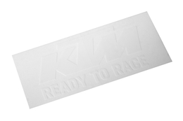 Naklejka KTM, 84x34 mm, biała