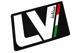 Emblemat / naklejka końcówki wydechu / tłumika LeoVince, LV, 87,8x53 mm